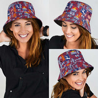 Kiribati Tekeraoi n te Kiritimati Bucket Hat Pacific Patchwork Xmas Vibes - Polynesian Pride