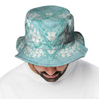 Light Turquoise Mermaid Puakenikeni Maile Lei Bucket Hat