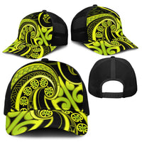Lime Green New Zealand Mangopare Baseball Net Cap Aotearoa Maori Koru Style - Polynesian Pride