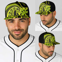 Lime Green New Zealand Mangopare Baseball Net Cap Aotearoa Maori Koru Style - Polynesian Pride