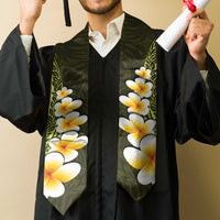 Lime Green Polynesia Graduation Stole Plumeria Tropical Leaves With Galaxy Polynesian Art LT14 - Polynesian Pride