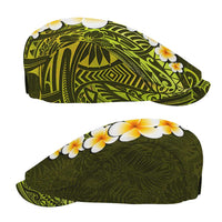 Lime Green Polynesia Jeff Hat Plumeria Tropical Leaves Galaxy Polynesian Art - Polynesian Pride