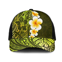 Lime Green Polynesia Mesh Trucker Cap Plumeria Tropical Leaves With Galaxy Polynesian Art LT14 One Size Black Lime Green - Polynesian Pride