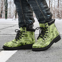 Lime Palaka Hawaii Cowboy All Season Boots Puakenikeni Lei Paniolo Papale Seamless Vibes - Polynesian Pride
