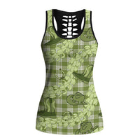 Lime Palaka Hawaii Cowboy Hollow Tank Top Puakenikeni Lei Paniolo Papale Seamless Vibes LT14 Female Lime - Polynesian Pride