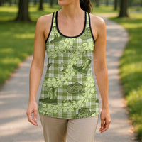 Lime Palaka Hawaii Cowboy Hollow Tank Top Puakenikeni Lei Paniolo Papale Seamless Vibes LT14 - Polynesian Pride