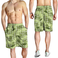 Lime Palaka Hawaii Cowboy Shorts for Men Puakenikeni Lei Paniolo Papale Seamless Vibes LT14 - Polynesian Pride