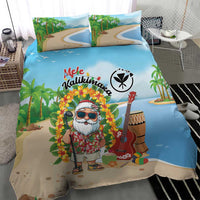 Hawaii Golf Christmas Bedding Set Mele Kalikimaka Funny Golfer Santa - Polynesian Pride