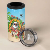 Personalized Hawaii Golf Christmas 4 in 1 Can Cooler Tumbler Mele Kalikimaka Funny Golfer Santa - Polynesian Pride