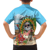 Personalized Hawaii Golf Christmas Family Matching Off The Shoulder Long Sleeve Dress and Hawaiian Shirt Mele Kalikimaka Funny Golfer Santa LT01 - Polynesian Pride