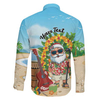 Personalized Hawaii Golf Christmas Family Matching Off Shoulder Maxi Dress and Hawaiian Shirt Mele Kalikimaka Funny Golfer Santa - Polynesian Pride