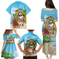 Personalized Hawaii Golf Christmas Family Matching Puletasi and Hawaiian Shirt Mele Kalikimaka Funny Golfer Santa - Polynesian Pride