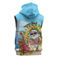 Personalized Hawaii Golf Christmas Sleeveless Zip Hoodie Mele Kalikimaka Funny Golfer Santa - Polynesian Pride