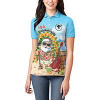 Personalized Hawaii Golf Christmas Women Polo Shirt Mele Kalikimaka Funny Golfer Santa LT01 - Polynesian Pride