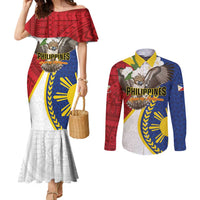 Personalized Philippines Couples Matching Mermaid Dress and Long Sleeve Button Shirt Filipino Araw ng Kalayaan LT01 Multicolor - Polynesian Pride