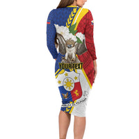 Personalized Philippines Long Sleeve Bodycon Dress Filipino Araw ng Kalayaan LT01 - Polynesian Pride