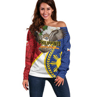 Personalized Philippines Off Shoulder Sweater Filipino Araw ng Kalayaan LT01 Women Multicolor - Polynesian Pride