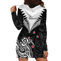 New Zealand Hoodie Dress Aotearoa Maori Kiwi Black Fern LT01 - Polynesian Pride