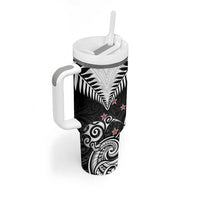 New Zealand Tumbler With Handle Aotearoa Maori Kiwi Black Fern