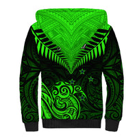 Personalised New Zealand Sherpa Hoodie Aotearoa Maori Kiwi Green Fern LT01 - Polynesian Pride