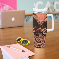 New Zealand Tumbler With Handle Aotearoa Maori Kiwi Orange Fern