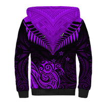 Personalised Aotearoa Sherpa Hoodie Maori Kiwi Purple Fern LT01 - Polynesian Pride