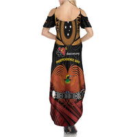 Papua New Guinea Bird of Paradise Family Matching Summer Maxi Dress and Hawaiian Shirt 16 September 1975 Independence Day Anniversary LT01 - Polynesian Pride