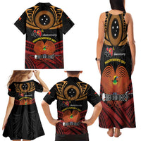 Papua New Guinea Bird of Paradise Family Matching Tank Maxi Dress and Hawaiian Shirt 16 September 1975 Independence Day Anniversary LT01 - Polynesian Pride
