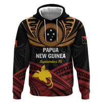 Papua New Guinea Bird of Paradise Hoodie 16 September 1975 Independence Day Anniversary LT01 Pullover Hoodie Black - Polynesian Pride