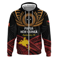 Papua New Guinea Bird of Paradise Hoodie 16 September 1975 Independence Day Anniversary LT01 Zip Hoodie Black - Polynesian Pride