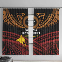Papua New Guinea Bird of Paradise Window Curtain 16 September 1975 Independence Day Anniversary LT01 With Hooks Black - Polynesian Pride