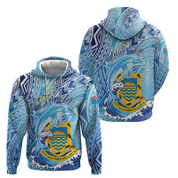 Tuvalu mo te Atua Zip Hoodie Tuvalu Dolphin Polynesian Pattern