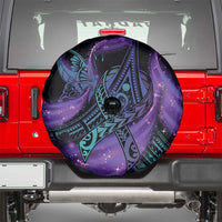In September We Wear Teal And Purple Spare Tire Cover Magic Ribbon Semicolon