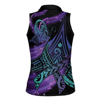 In September We Wear Teal And Purple Women Sleeveless Polo Shirt Magic Ribbon Semicolon LT01 - Polynesian Pride