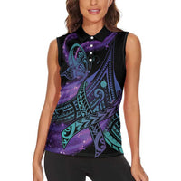 In September We Wear Teal And Purple Women Sleeveless Polo Shirt Magic Ribbon Semicolon LT01 - Polynesian Pride