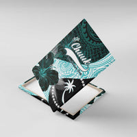 Chuuk Constitution Day Canvas Wall Art Hibiscus Turquoise Pattern LT01 With Frame Turquoise - Polynesian Pride