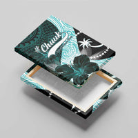 Chuuk Constitution Day Canvas Wall Art Hibiscus Turquoise Pattern LT01 - Polynesian Pride