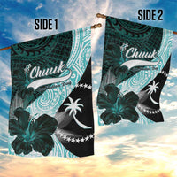 Chuuk Constitution Day Garden Flag Hibiscus Turquoise Pattern LT01 - Polynesian Pride
