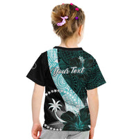 Chuuk Constitution Day Kid T Shirt Hibiscus Turquoise Pattern LT01 - Polynesian Pride