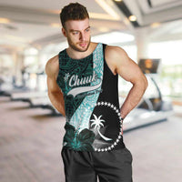 Chuuk Constitution Day Men Tank Top Hibiscus Turquoise Pattern LT01 Turquoise - Polynesian Pride