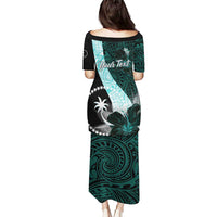 Chuuk Constitution Day Puletasi Hibiscus Turquoise Pattern LT01 - Polynesian Pride