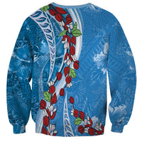 Fiji Tagimaucia Floral Sweatshirt Tapa Pattern LT01 - Polynesian Pride