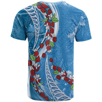 Fiji Tagimaucia Floral T Shirt Tapa Pattern LT01 - Polynesian Pride