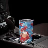 Hawaii Christmas Tumbler Cup Santa Claus Surfing Kakau Tropical Style