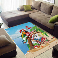 Hawaii Santa Parrot Christmas Area Rug Summer Vibe - Polynesian Pride