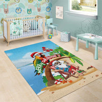 Hawaii Santa Parrot Christmas Area Rug Summer Vibe - Polynesian Pride