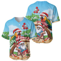 Personalized Hawaii Santa Parrot Christmas Baseball Jersey Summer Vibe - Polynesian Pride
