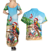 Personalized Hawaii Santa Parrot Christmas Couples Matching Summer Maxi Dress and Hawaiian Shirt Summer Vibe LT01 - Polynesian Pride