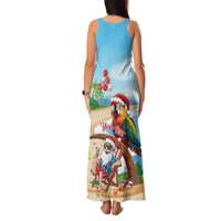 Personalized Hawaii Santa Parrot Christmas Family Matching Tank Maxi Dress and Hawaiian Shirt Summer Vibe - Polynesian Pride