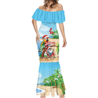 Personalized Hawaii Santa Parrot Christmas Mermaid Dress Summer Vibe - Polynesian Pride
